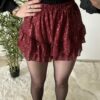 Jupe short à sequin bordeaux - Nona collection