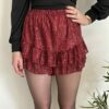 Jupe short à sequin bordeaux - Nona collection