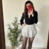 Jupe short à sequin argenté - Nona collection