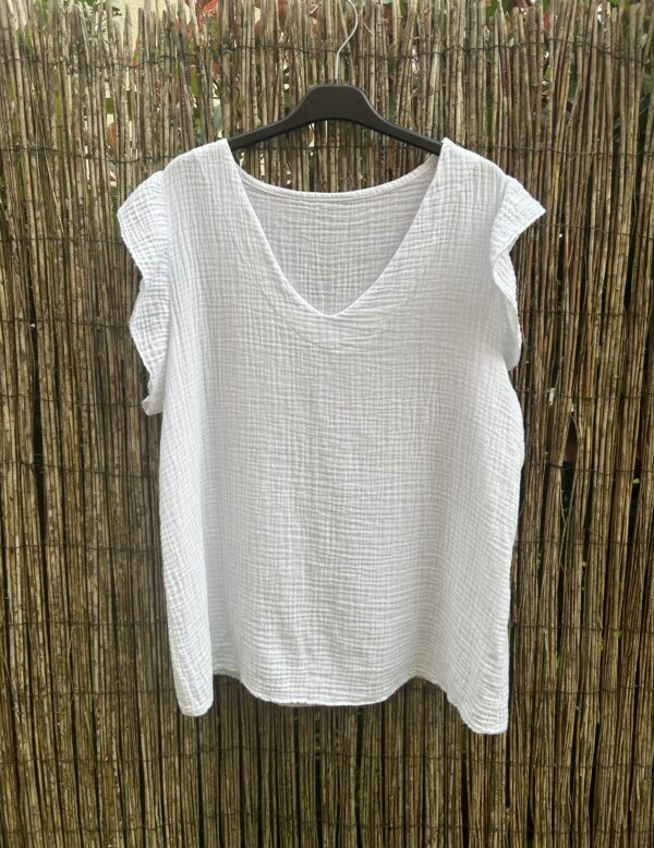 Top gaze de coton MARIN-Blanc – Image 5