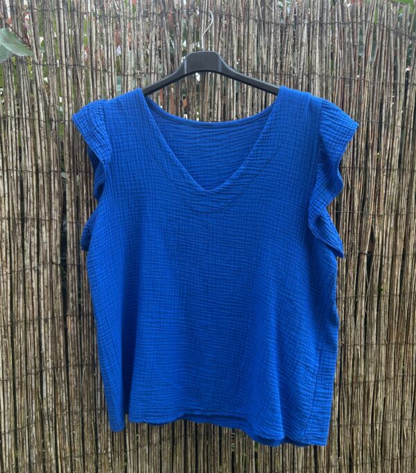 Top gaze de coton MARIN-Bleu Roi – Image 4