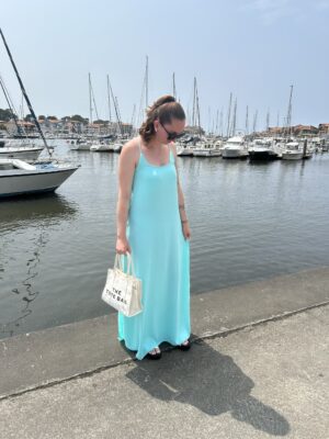 Robe longue SUMMER-Bleu Turquoise