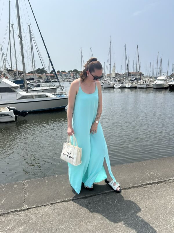 Robe longue SUMMER-Bleu Turquoise – Image 4