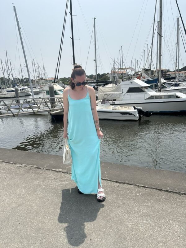 Robe longue SUMMER-Bleu Turquoise – Image 6