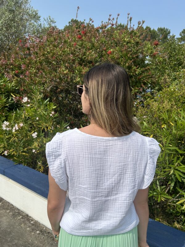 Top gaze de coton MARIN-Blanc – Image 3