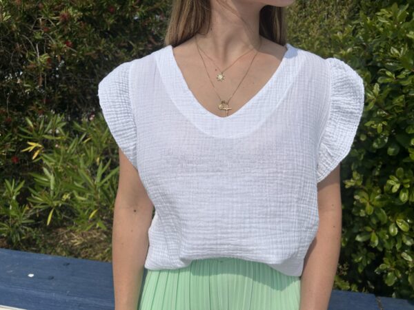 Top gaze de coton MARIN-Blanc – Image 2