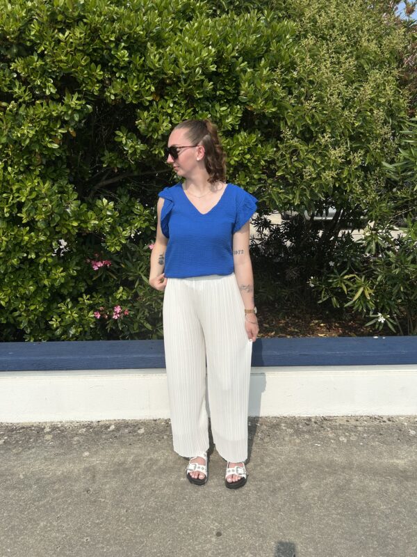 Top gaze de coton MARIN-Bleu Roi – Image 3