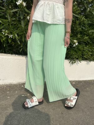 Pantalon plissé ARYA-Vert Clair