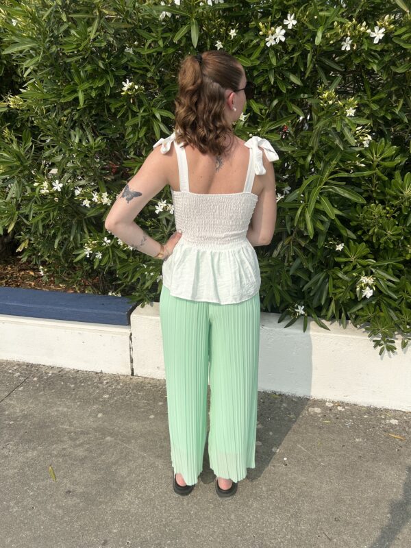 Pantalon plissé ARYA-Vert Clair – Image 4
