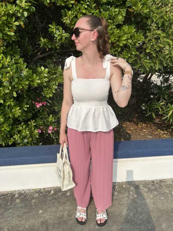 Pantalon plissé ARYA-Rose – Image 2